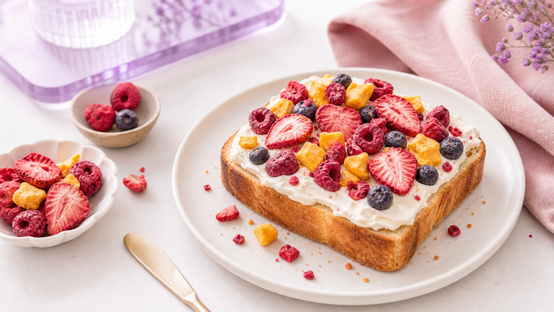 How to Make Cream Cheese Toast with Freeze-Dried Fruit