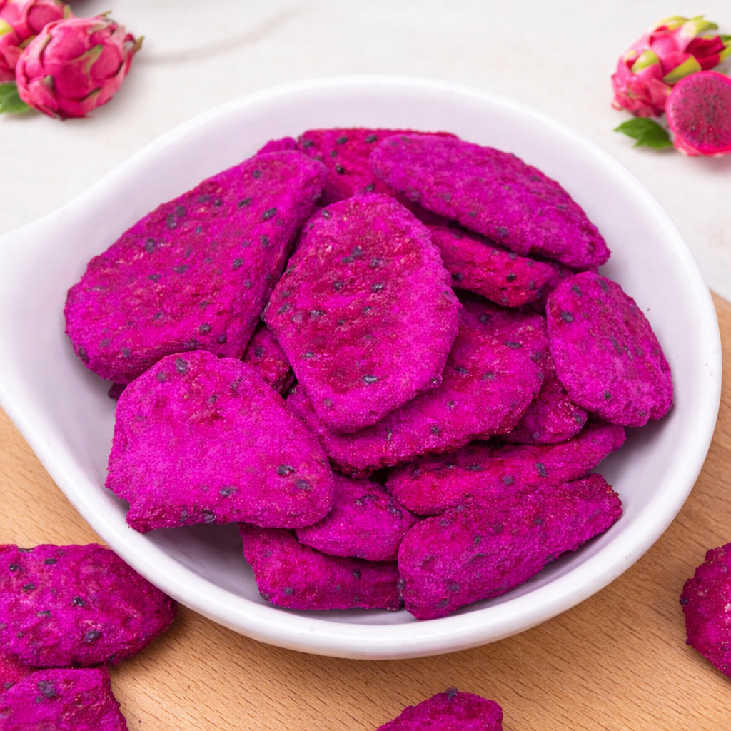 freeze dried dragonfruit dragon fruit purple crunchy fresh best pink variety speicial whole unique 