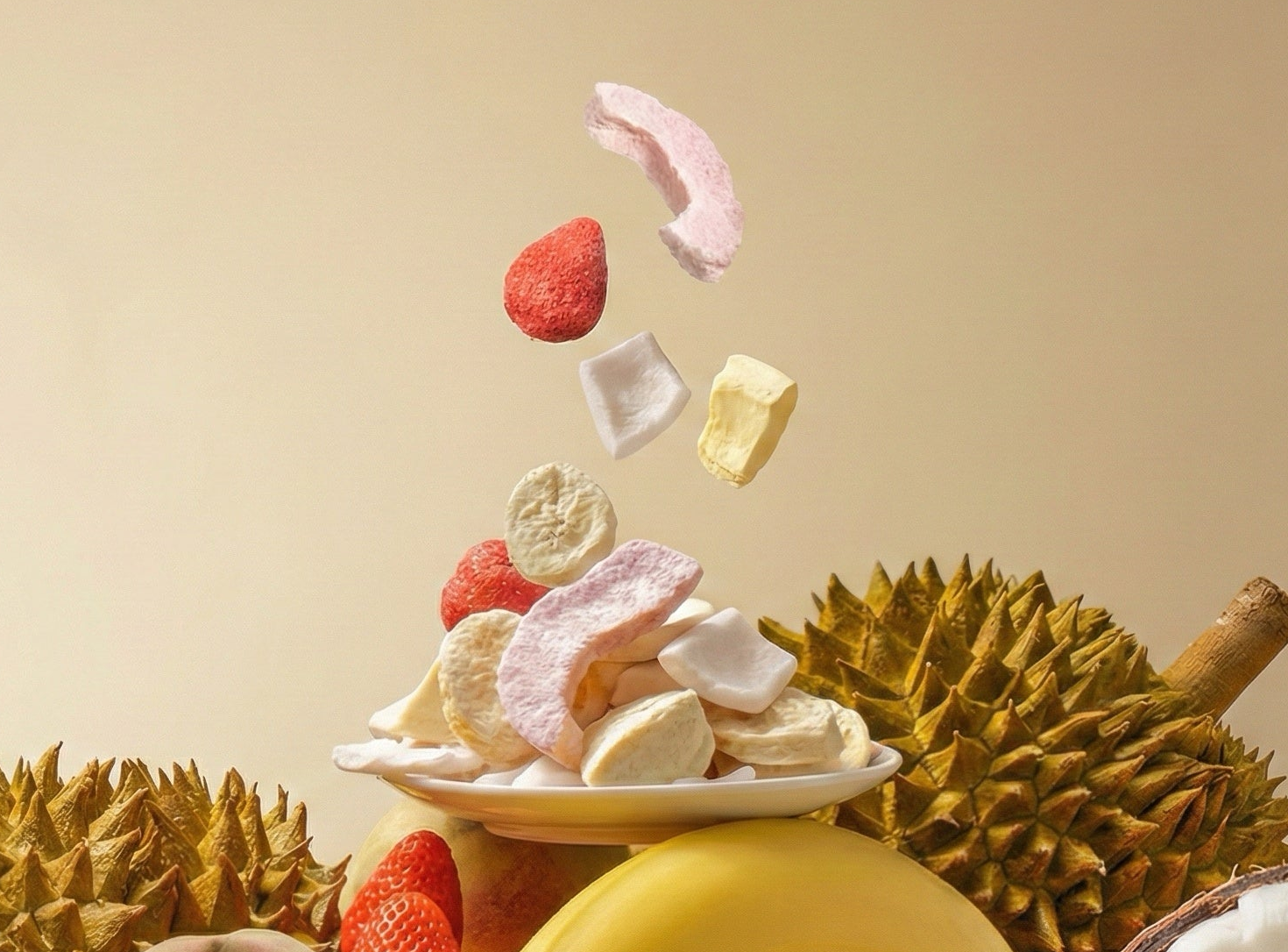 Freeze-dried fruit close-up