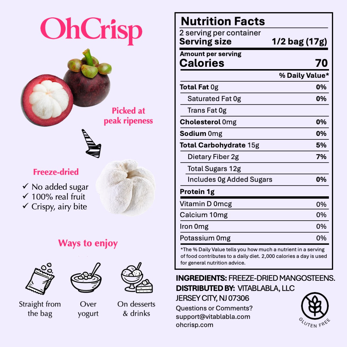 Freeze-dried Mangosteens (Whole)