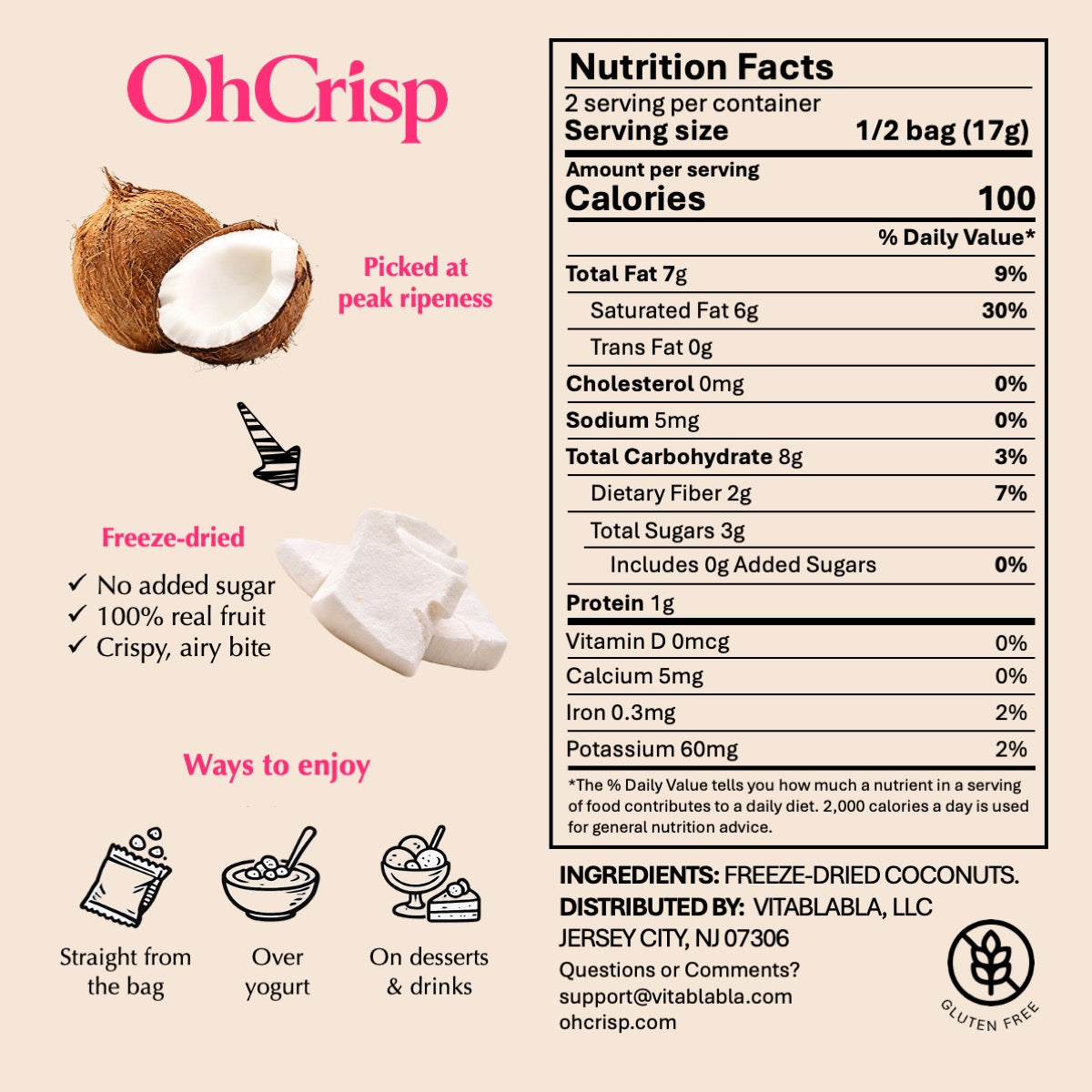 Freeze-dried Coconuts (Chunks)